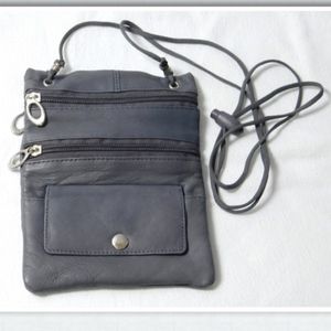 Marshal Mini Grey Leather Crossbody Bag